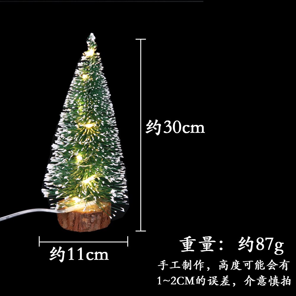 Desktop mini juletræ med led lys juledekorationer træ hvid boligindretning glædelig juletræ nederdele