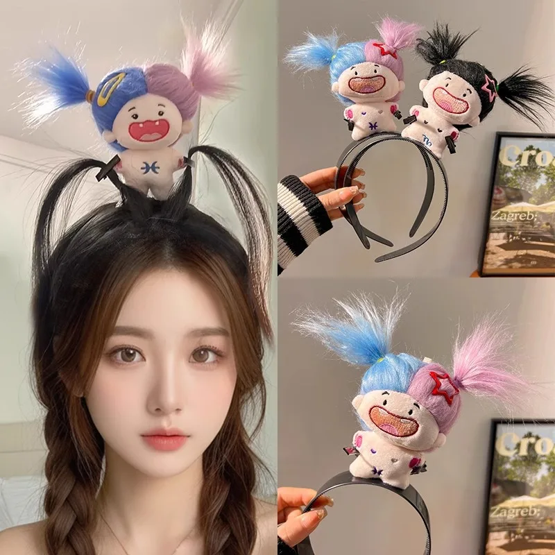 Diadema de capibara de dibujos animados divertidos, diademas de muñecos de peluche feos, herramienta de fijación de peinado, diadema para mujer, accesorios para el cabello