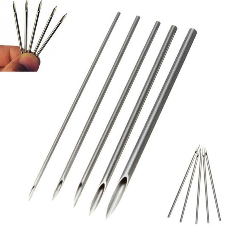 Agujas para Piercing corporal estériles desechables, agujas para hacer tatuajes y piercings para ombligo y pezón, para oreja, nariz y labio, 100 Uds.