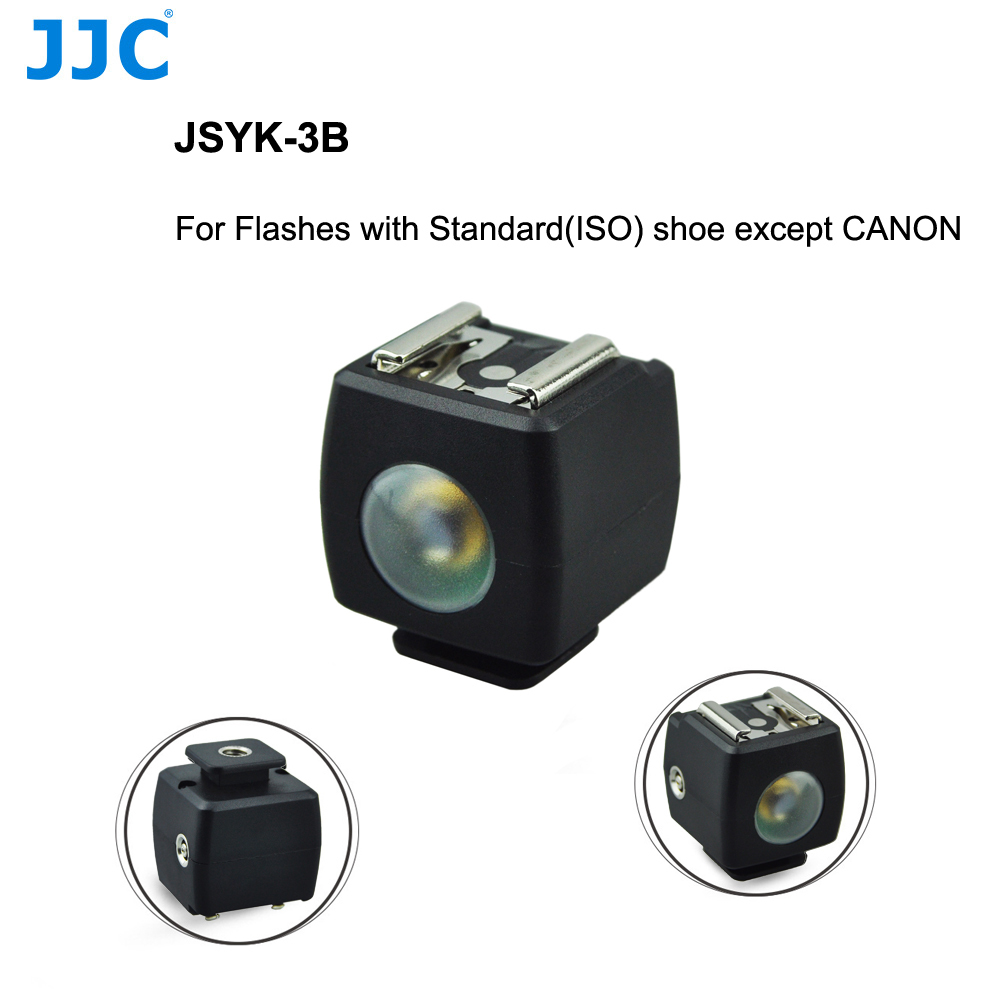 JJC-disparador óptico de Flash esclavo, ISO 518 adaptador inalámbrico, sincronización de zapata con toma de PC, rosca 1/4 para Canon, Nikon y Sony: JSYK-3B