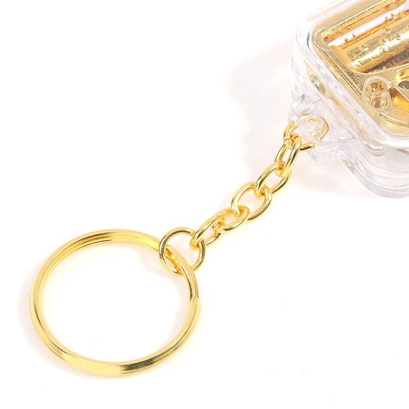 1Pc Music Box DIY Mechanical Gold Metal Music Boxes Clockwork Keychain