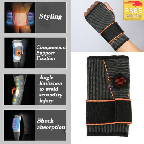 Hirigin Unisex Verstelbare Sport Pols Brace Wrap Bandage Guard Ondersteuning Gym Band Arm Warmers