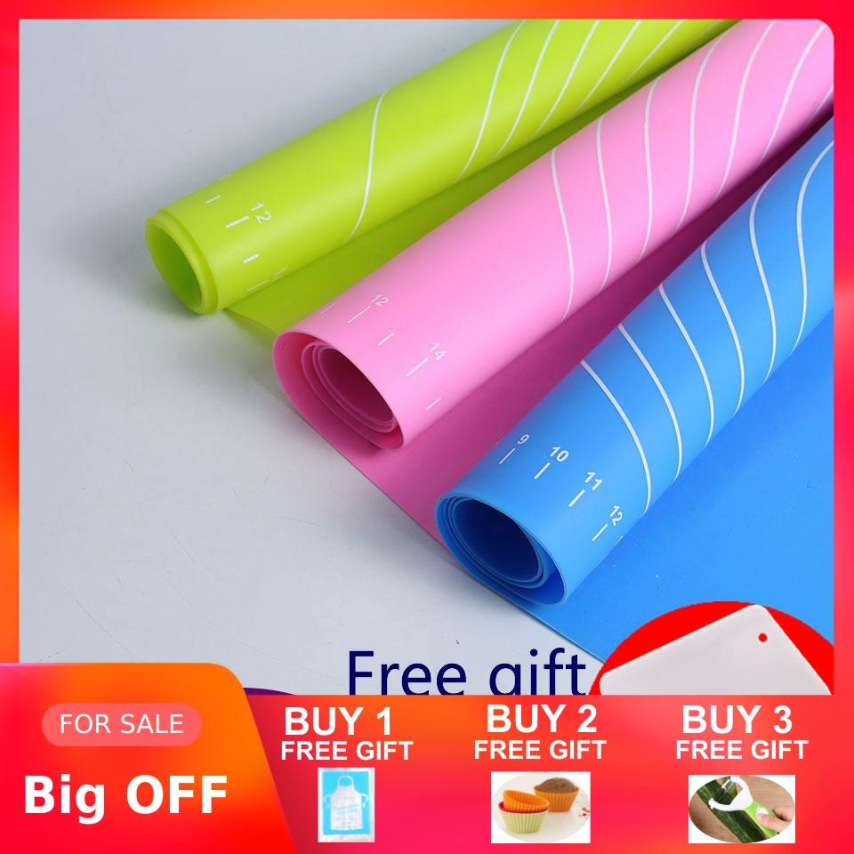 Mat For Rolling Dough Non-Stick Silicone Pastry Board Non-Slip High Temperature Resistance With Size Pattern Fondant Baking Tool