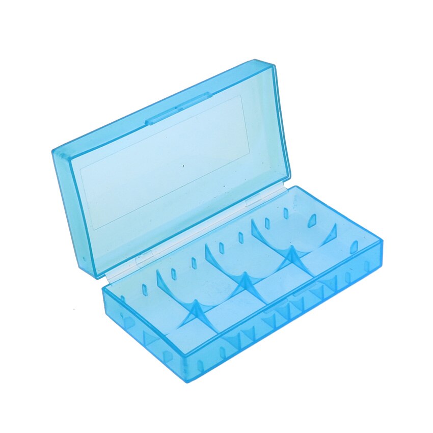 50 Stks/partij 18650 Batterij Case Plastic Transparante Harde 2 Slots Batterij Box Case Houder Opbergdoos: D-Blue