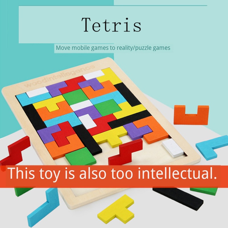 Kinderen Speelgoed Houten Tangram Brain Tetris Game Puzzel Blokken Voorschoolse Kinderen Spelen Onschadelijk Hout Training Educatief Speelgoed