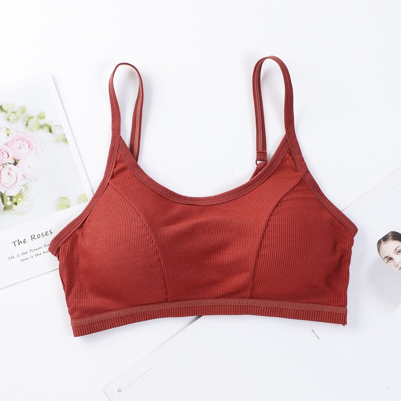 Cotton Sport Bra Underwear Women Solid Fitness Lingerie Streetwear Bralette Tube Top Seamless Yoga Crop Top Vest for Female: YG947WR