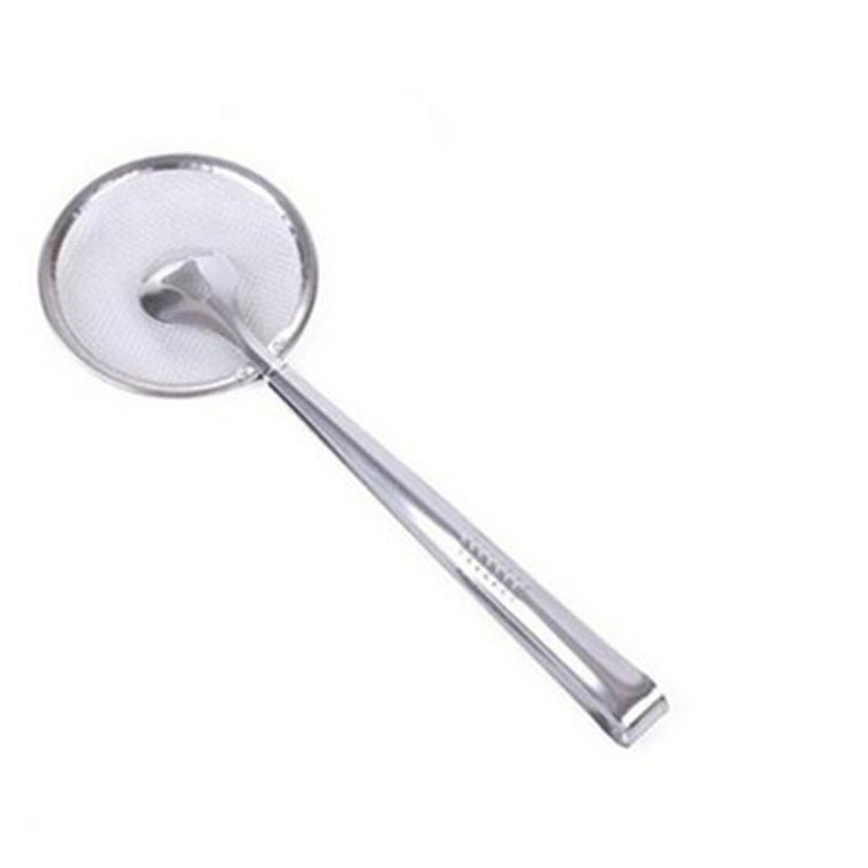 Multi-functional Filter Spoon With Clip Food Kitchen Oil-Frying BBQ Filter Stainless Steel Clamp Strainer Kitchen Tools