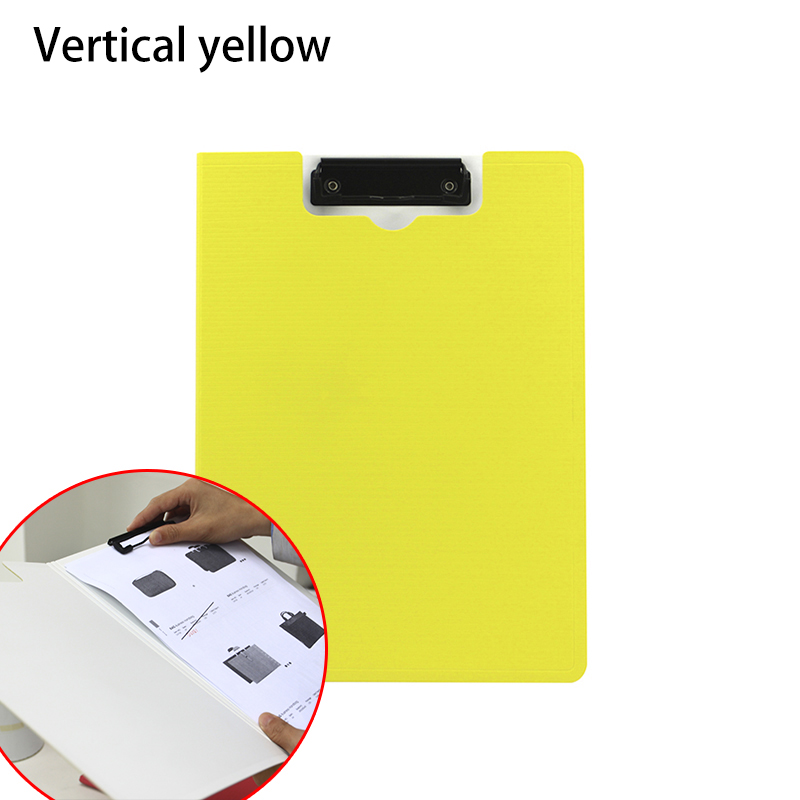 A4 Professionele Zakelijke Klassieke Bestandsmap Document Organizer Clip Bestand 325*242mm Clip Map Board School Kantoorbenodigdheden: vertical yellow
