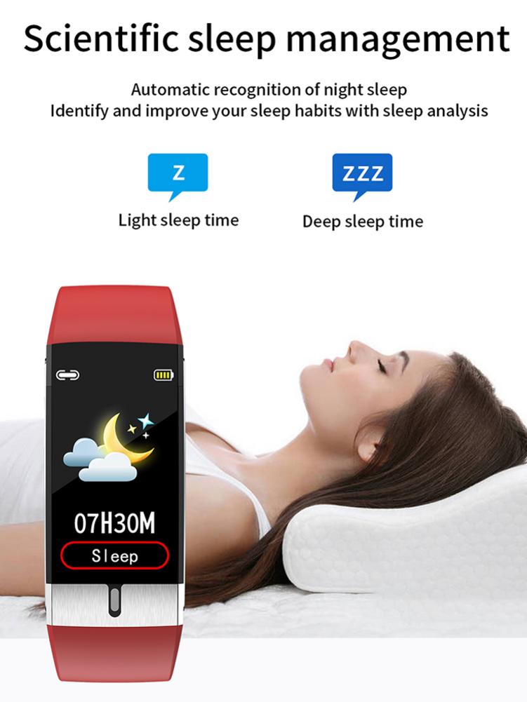 E66 Smart Horloge Mannen Hartslag Horloge Armband Temperatuur Meting Smartwatch Voor Vrouwen Mannen Fitness Tracker