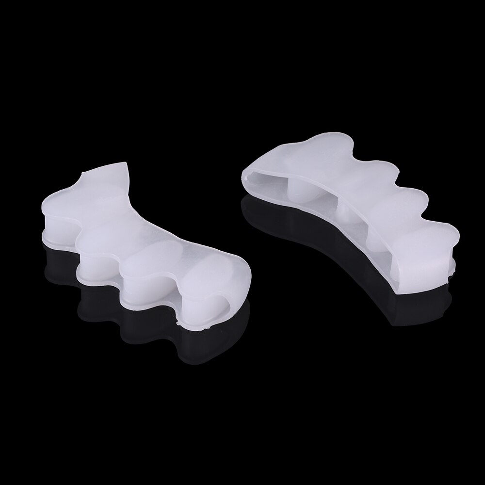 1 Pair Silicone Toe Separator Divider Bunion Hallux Valgus Protector 4 Holes Spreader Thumb Valgus Guard Feet Care Tool