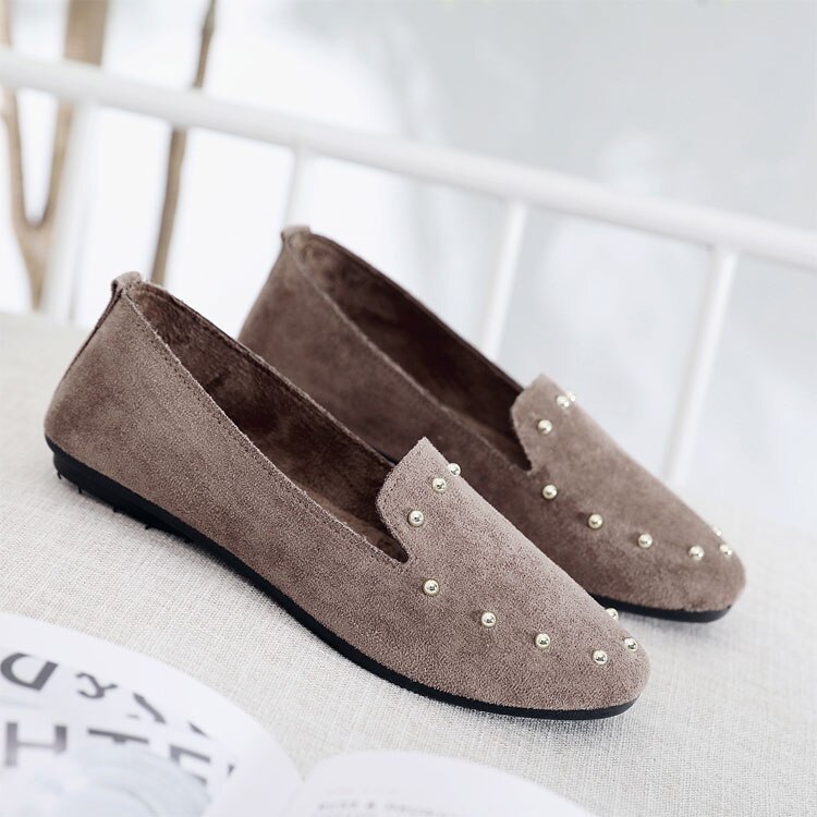 femmes noir travail chaussures Rivet plat antidérapant unique chaussures femme printemps doux fond confortable tissu chaussures 35-40