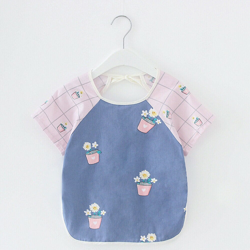 Baby freundlicher Langarm Fütterung Lätzchen Spuck Lätzchen Tücher Wasserdichte Gesamt Kunst Handwerk Farbe Spielen Schürze: Gelb / 80cm
