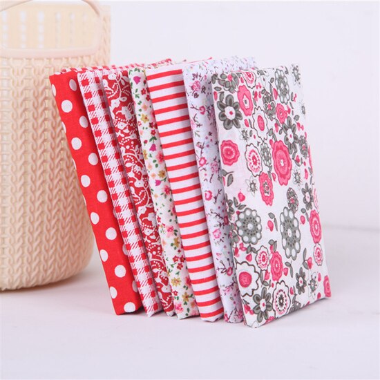 7Pcs/set Printed Cotton Fabric Scrapbooking Cloth DIY Handmade Patchwork Material for Needlework Sewing Accessory Bundle Sewing: 7pcs cloth fabric 2