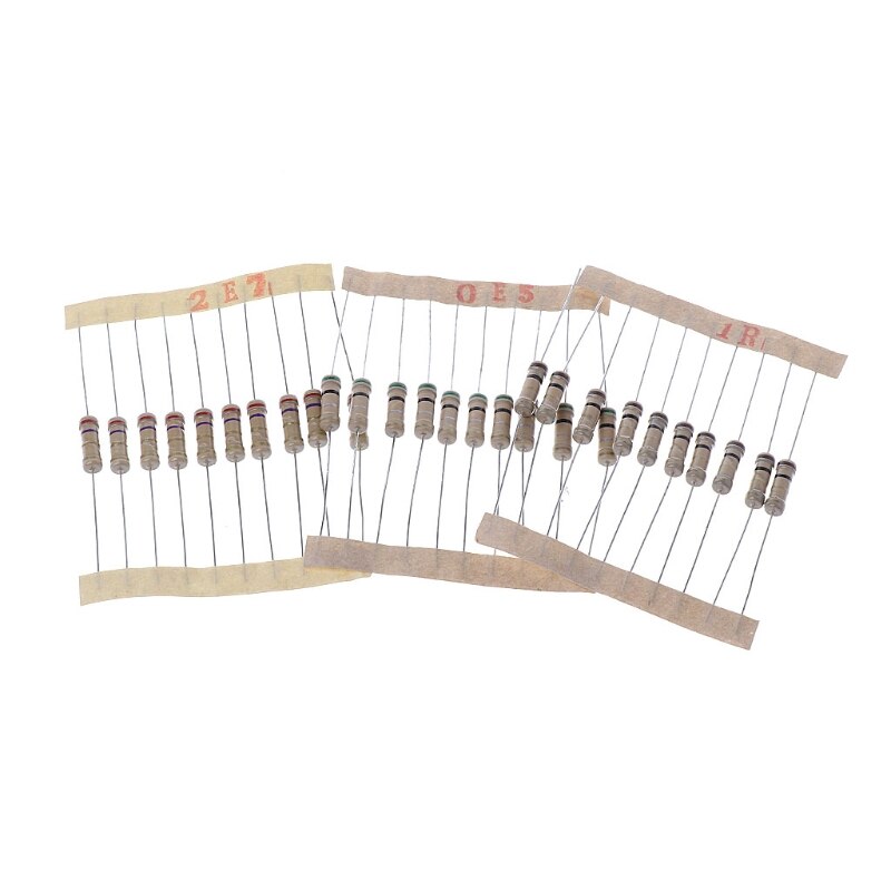 Kits de resistencias de 300 Uds., resistencia de carbón de 1W 5%-0,1 Ohm, juego de resistencia de 30 valores