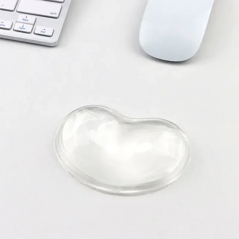 Crystal Wrist Guard Wavy Comfort Gel Computer Mouse Hand Wrist Rests Support Cushion Pad Silicone Heart-shaped Wrist Pad: Khaki