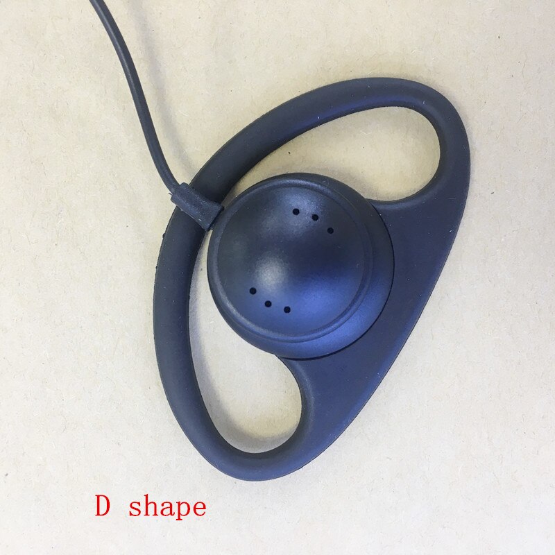 D shape headphone earhook 2pins for ICOM IC V8 V82 V85 F11 F26 F4008A F31 F4GT F3021 F3001 etc walkie talkie