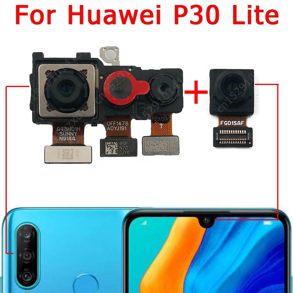 Caméra de rechange face avant et arrière d'origine pour Huawei, module flexible de pièce principale, pour modèles P30, Lite, P30Lite,: P30 Lite Front Back