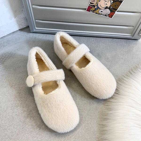 Damesschoenen herfst instappers damesschoenen ondiepe mond casual sneaker ronde neus loafers bont herfst instappers jurk winter: 1 / 35
