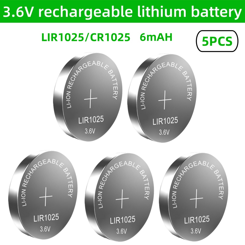 5PCS LIR2032 LIR2016 LIR2025 LIR2430 LIR2450 LIR1632 3.6V Batteria Al Litio Ricaricabile Sostituisce CR2032 2016 2025 2430 2450: green