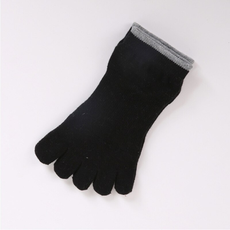 5 Paren/partij Mannen Vijf Teen Yoga Sokken Japanse Stijl Split Teen Sport Sokken Dunne Ademende Casual Active Wear Katoen Enkel sokken: black