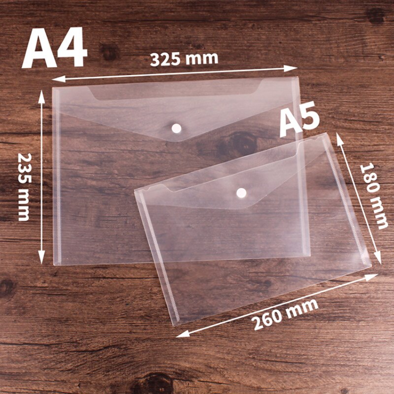 40pcs Transparent Plastic A4 Folders File Bag Document Hold Bags Folders Filing Paper Storage Office School Supplies