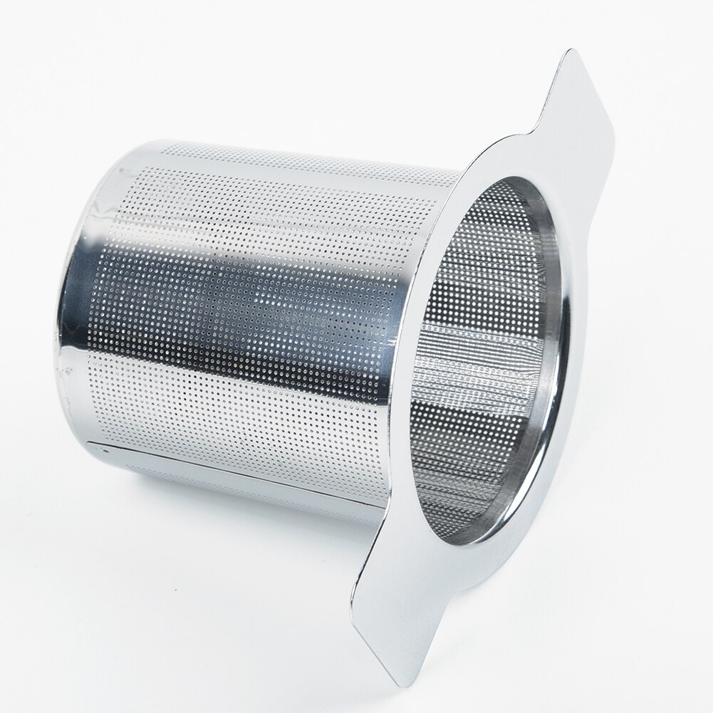 Coffee Filter Tea Strainer Lid Mesh Stainless Steel Fine Reusable With 2 Handle
