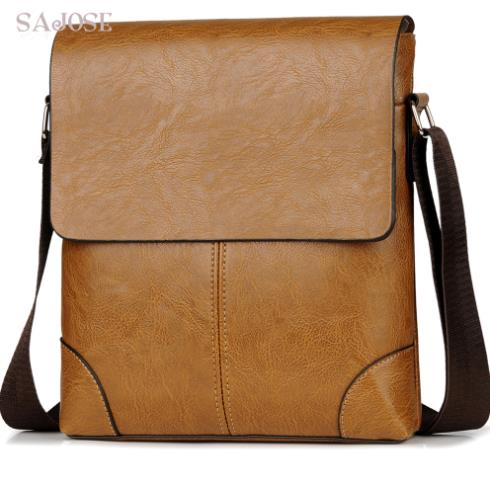 Bolso cruzado para hombre, bandolera de cuero, Casual, de negocios, para hombre, bolsos de mensajero Vintage, Bolso Negro de ,: Amarillo