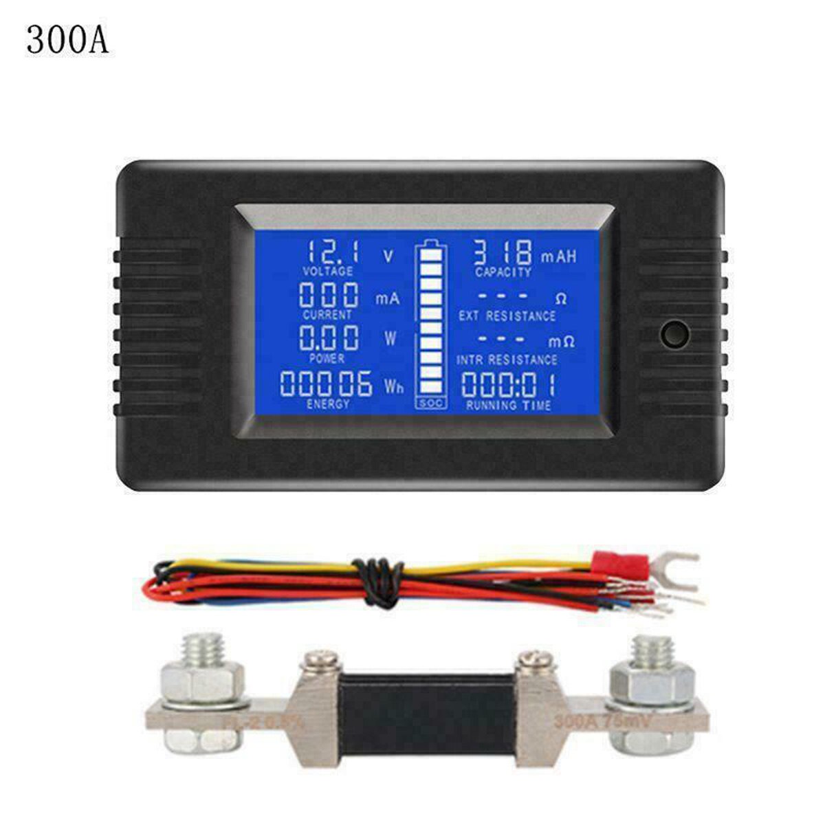 ZEAST DC Multifunction Battery Monitor Meter 50A/200A/300A LCD Display Digital Current Multimeter Voltmeter Ammeter: 300A