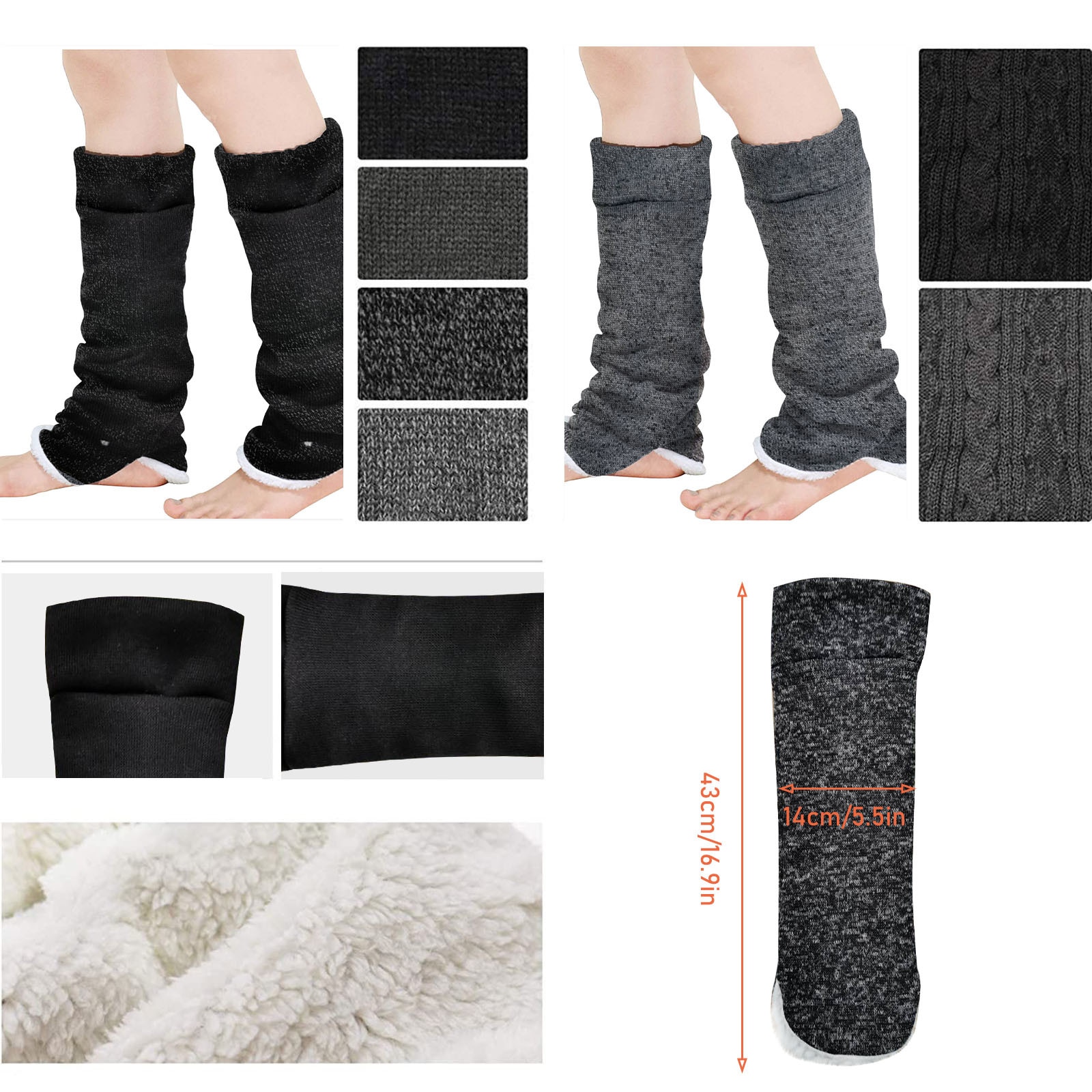 Jambières chaudes rayées au Crochet pour femme, jambières au dessus des genoux, tricot, couvre-jambes Long, L3, hiver