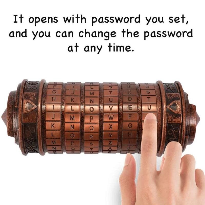 Leonardo Da Vinci Code Toys Metal Cryptex Locks Lock Valentine's Day Educational Toys Escape Room Lock Locker