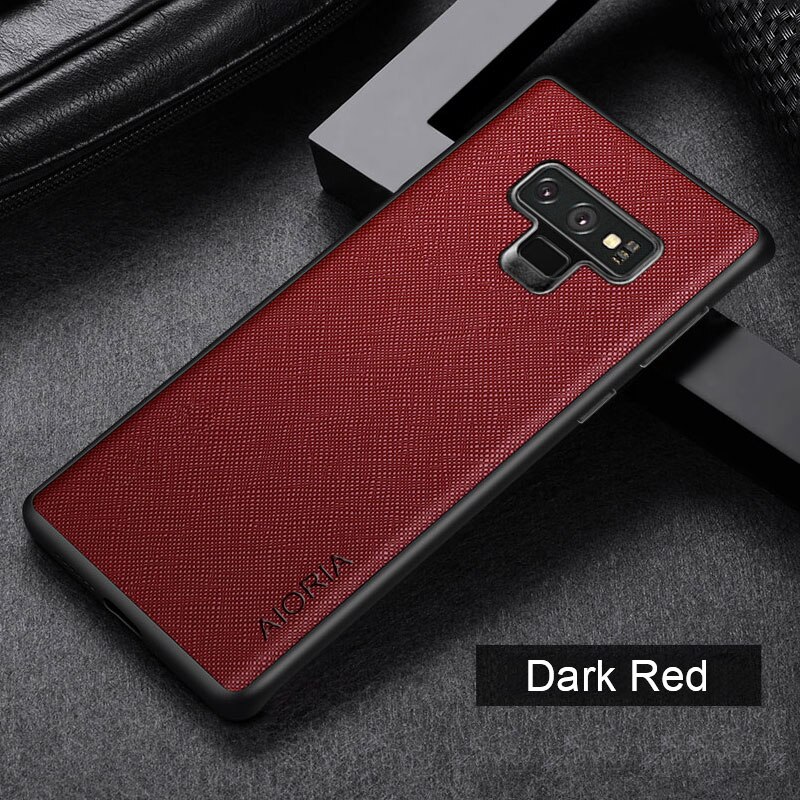 Case for Samsung Galaxy Note 9 Case TPU Around The Edge Protection Perfect PU Leather: Red