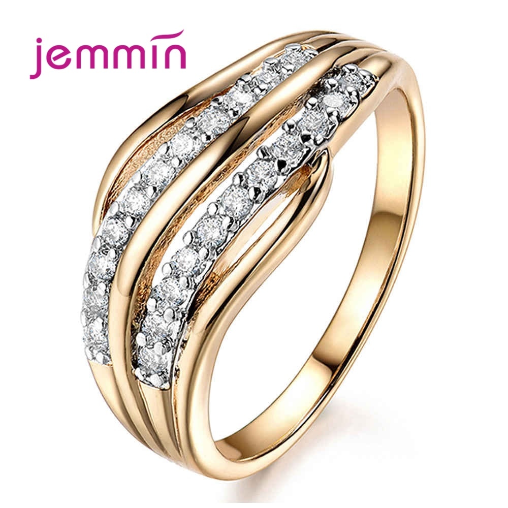 925 Sterling Silver Ring Cubic Zirconia Pave Setting Trendy Best Jewelry To An Engagement Gold Colour