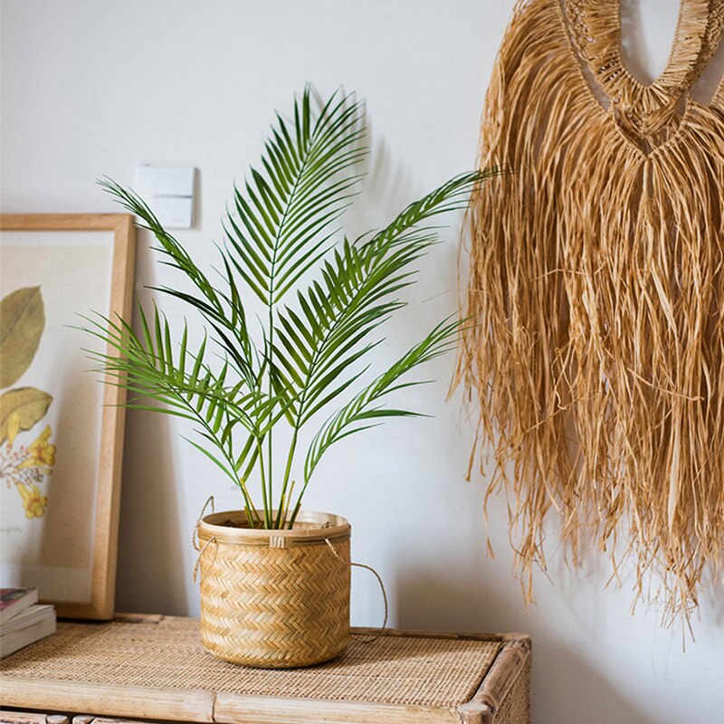 125cm grand palmier artificiel plantes tropicales faux Plam feuilles réel toucher plantes branche plastique Monstera feuillage mariage maison