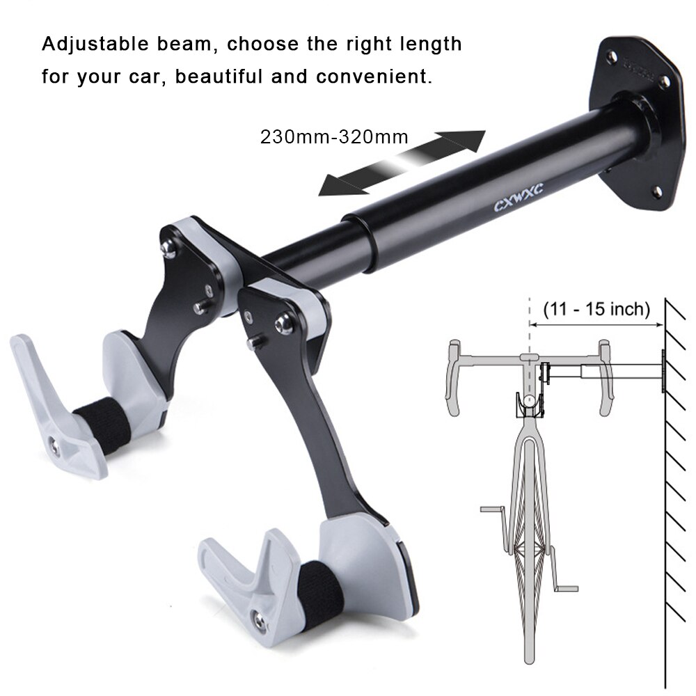 CXWXC Bike Wall Mount Indoor Storage Rack for Road Mountain Folding Bikes Adjustable Bicycle Wall Hanger Parking Rack