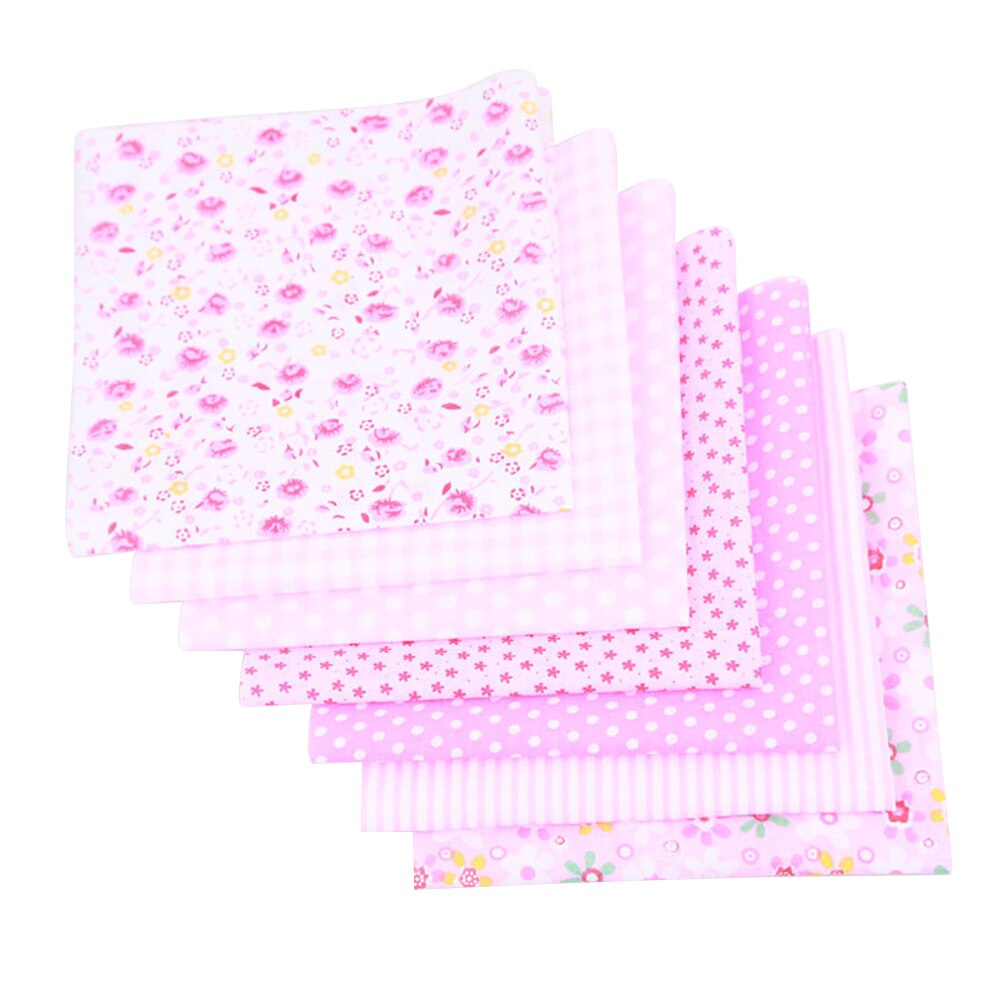 7 unidades/juego de tela de algodón para manualidades, paño liso, estampado Floral, cuadrado, 25x25mm: 04