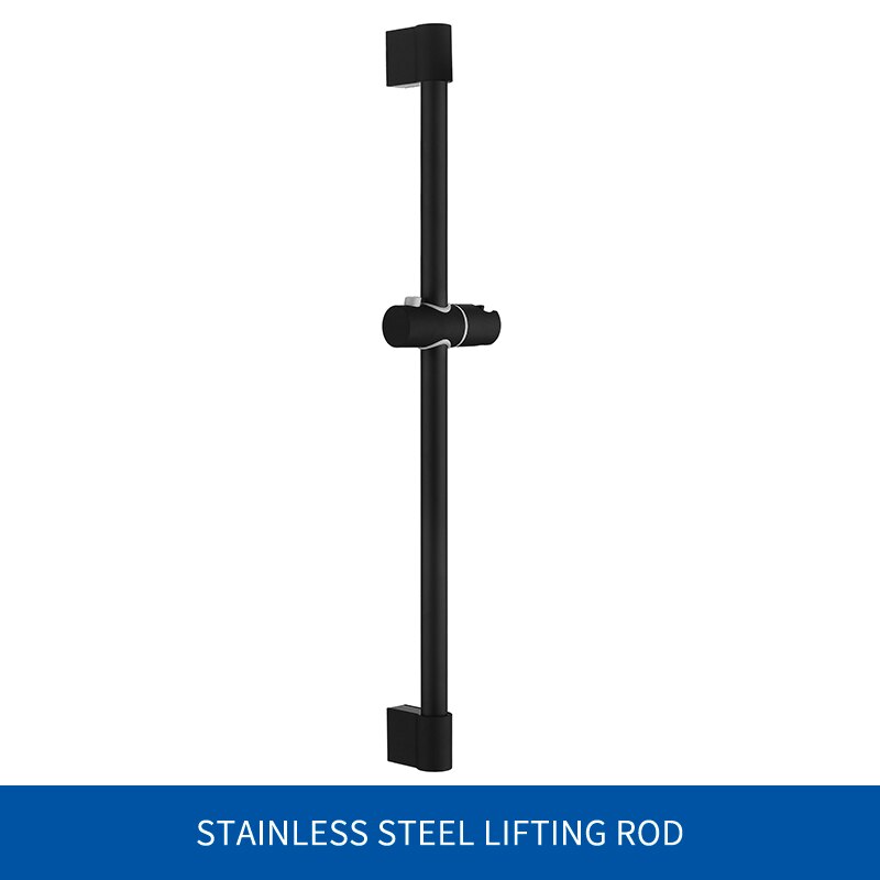 Adjustable 3 Function Black Shower Riser Slide Bar with Hand Held Shower & Hose Wall Mount Shower Sliding Bar Set: Silde Bar Only