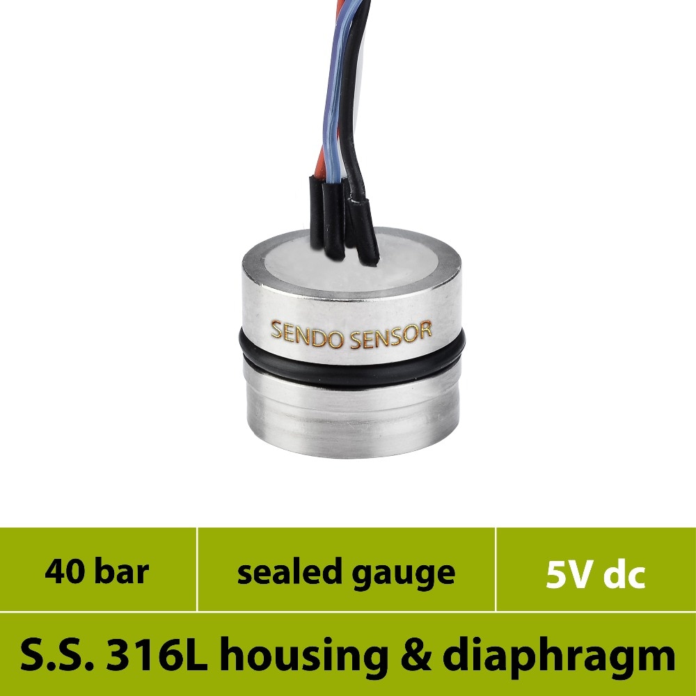 Signal non amplifié de mV, capteur piézorésistif de pression d'oem de 0-40 barres, pression de mesure scellée par 4 Mpa, transducteur d'acier inoxydable de 5v