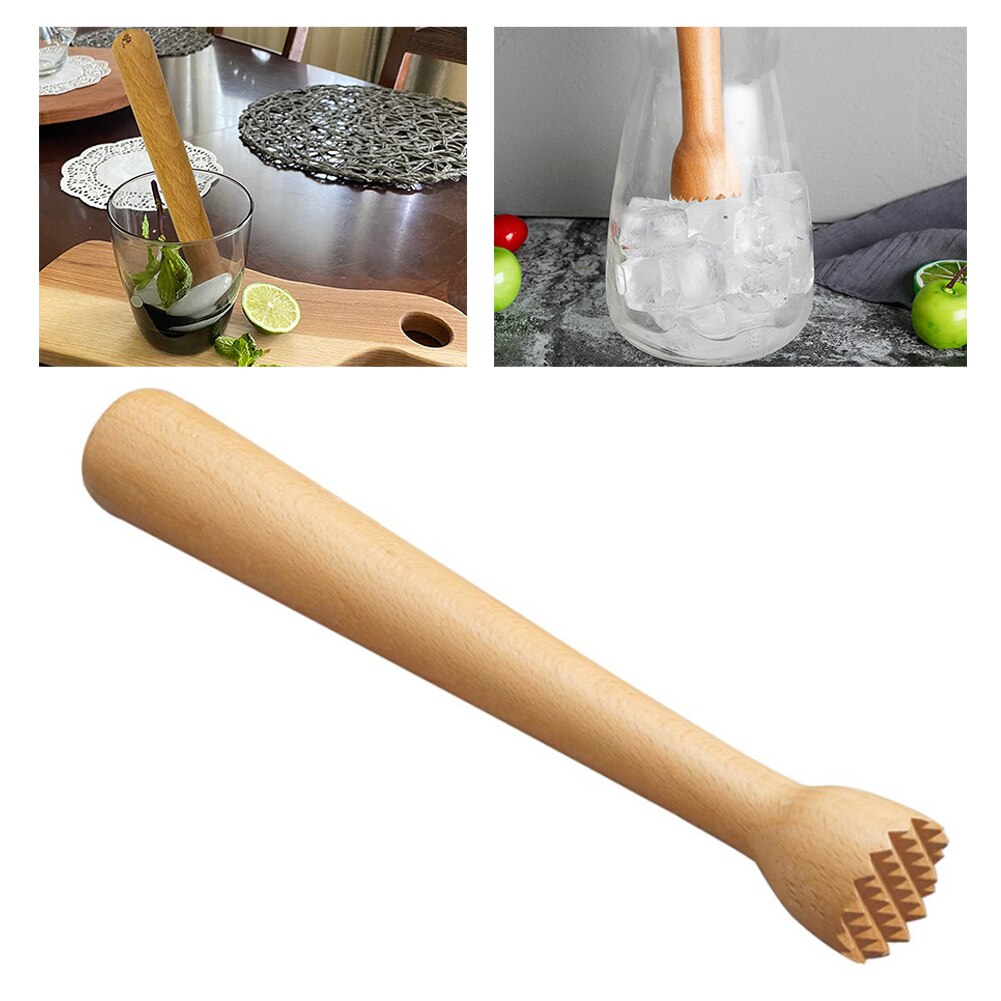Cocktail Muddler Bar Houten Mojito Stamper Ijs Crusher Met Verpletterende Hamer Diy Drinken Fruit Muddler Verpletterd Ijs Bar Tool