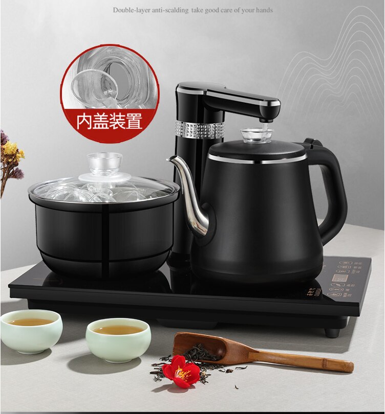 Electric Kettles household tea pot set 1.0L capacity stainless steel safety auto-off function, black