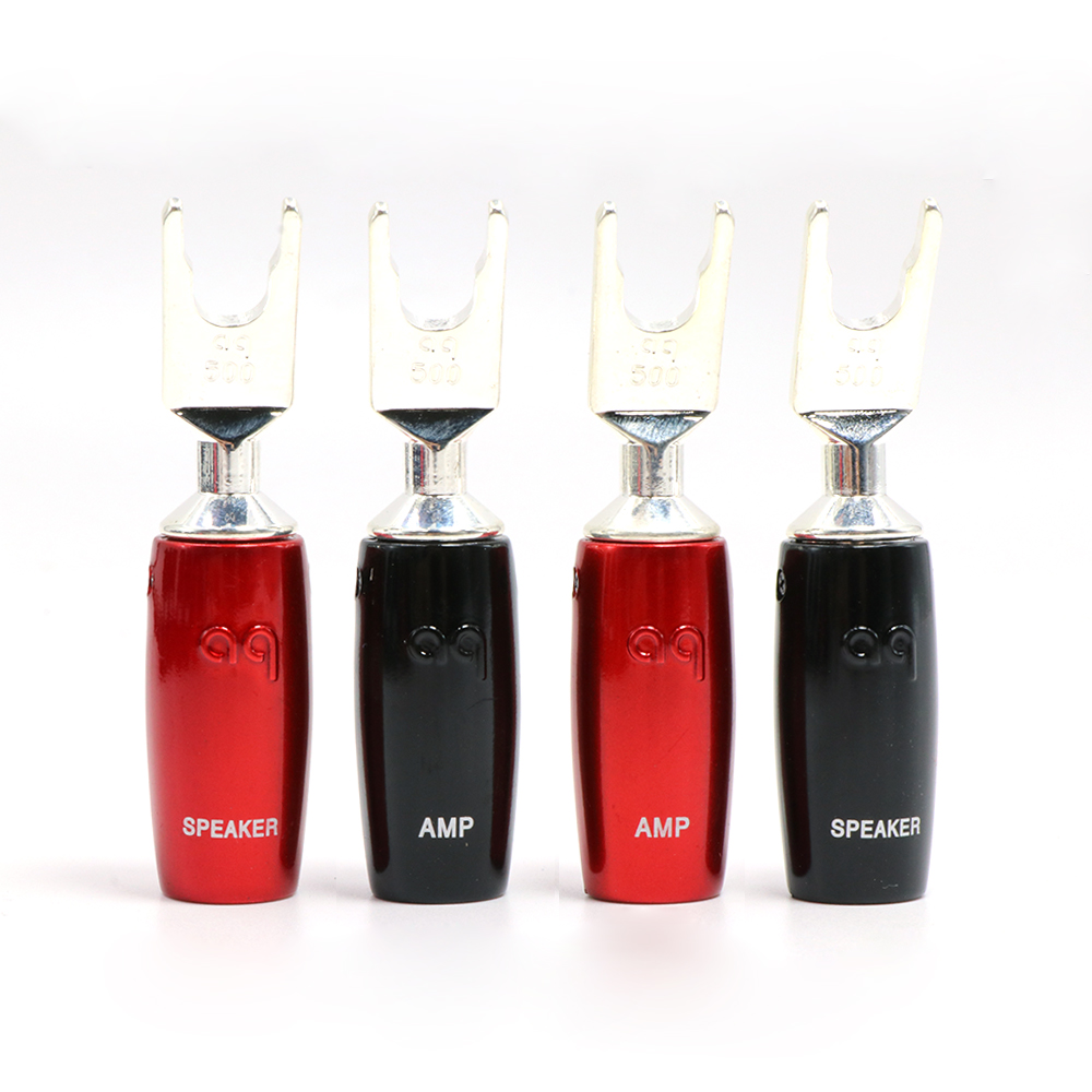 4Pcs/Lot 500 Series Silver Multi Y Spades for audio speaker cable, Speaker cable connector plug,HIFI