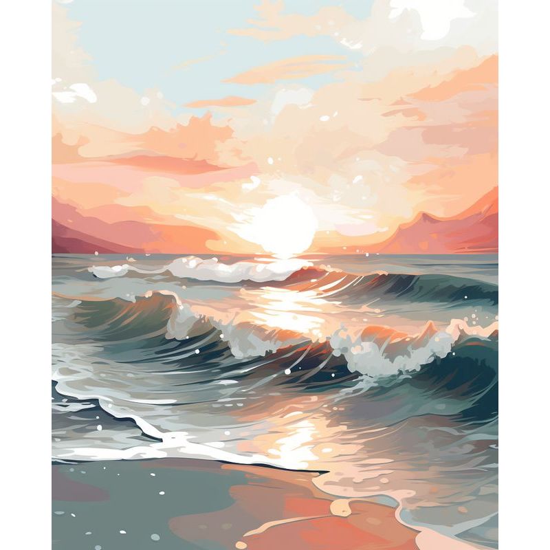 Foto benutzer definierte Malerei nach Zahlen See stück Kits für Erwachsene rahmenlose Ölgemälde nach Zahlen auf Leinwand Landschaft DIY digitale Farbe: Dunkelgrau / 35x50 cm