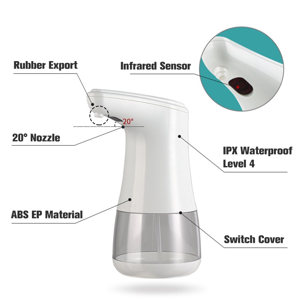 Dispensador automático de jabón líquido, gran capacidad, Sensor inteligente, herramienta de lavado de manos, máquina desinfectante de Alcohol, 500ml
