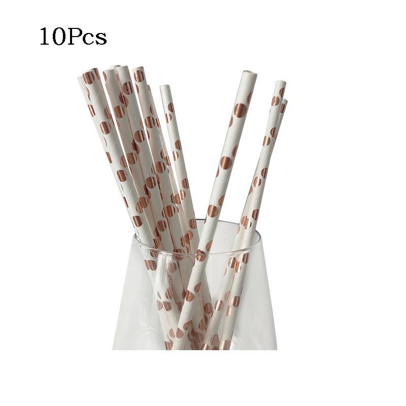 Rose Gold Party Disposable Tableware Set Wedding Birthday Party Table Decoration Paper Cups Plates Straws Baby Shower Supplies: 4