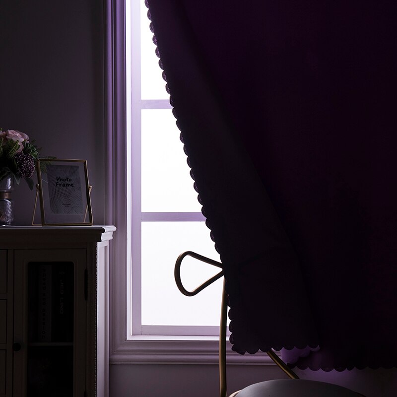 Cortina opaca para dormitorio a prueba de polvo de Color sólido correa de Velcro golpe instalación gratis cortinas cocina cortina para ventana de salón