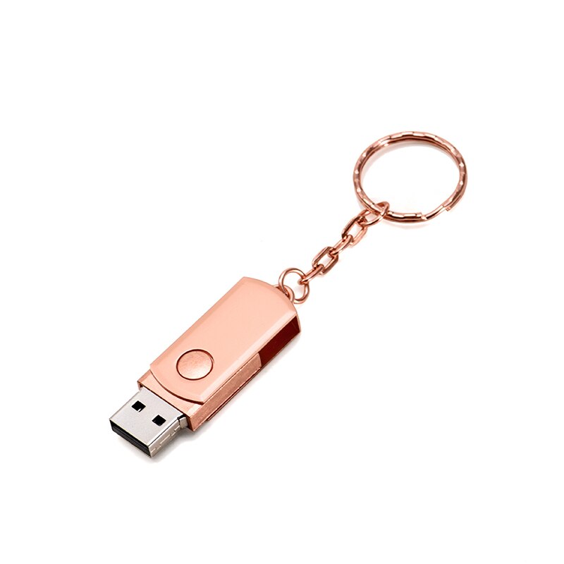 Rvs Usb 2.0 Pen Drive 256Gb 128Gb Usb Flash Drive 16Gb 32Gb 64Gb Pendrive usb Stick Met Sleutelhanger Flash Drive: 16GB / Rose gold
