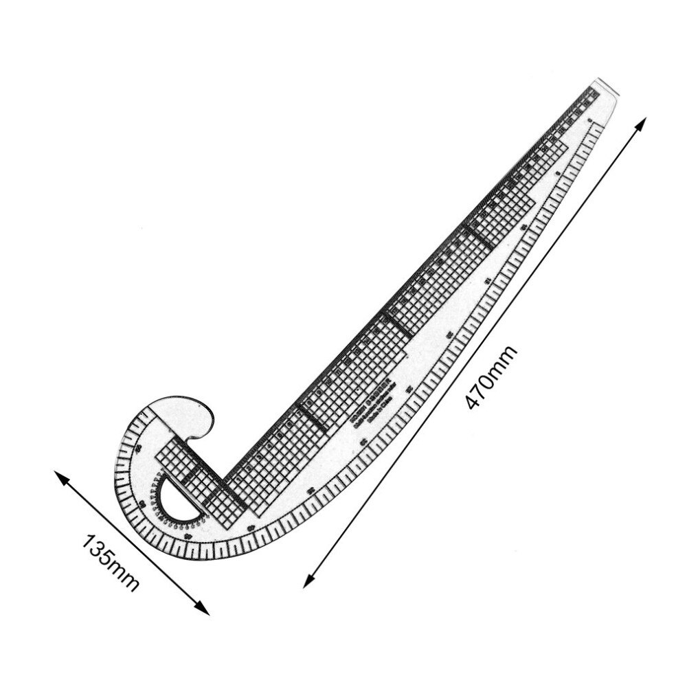Regla de costura curva francesa multifunción, de plástico, 6501, medida, regla de sastre, fabricación de ropa, herramientas de regla curva de 360 grados