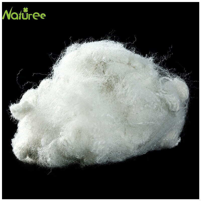 100g polyester fyld hvid polyester korte fiber 7d hul plus silikone polyester blok bomuld til ikke-vævet stof