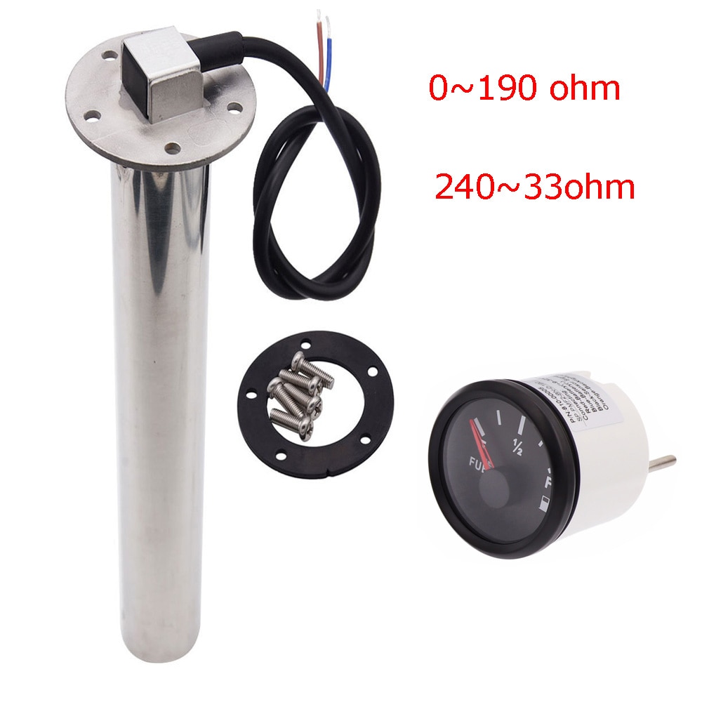 240~33 ohm / 0~190ohm Fuel Level Sensor Boat Car Fuel Sender Unit Water Level Sensor with 150mm to 450mm fit Fuel &amp; Water Gauge