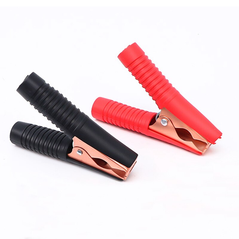 Pinzas de cocodrilo para coche, pinzas de batería, 2 piezas, 100A, color rojo y negro: Black and Red