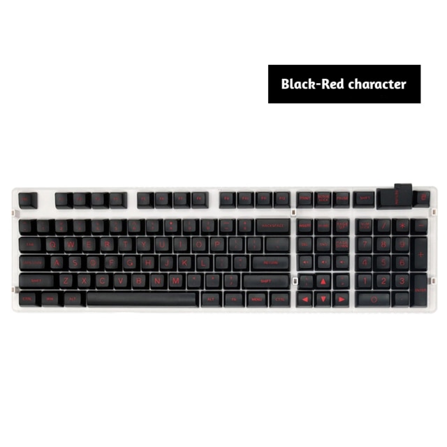 108 Keys SA Profile ABS Keycap Set Ergonomics Double-shot Molding Large Font Opaque Key caps For Mechanical Gaming Keyboard: Black-1